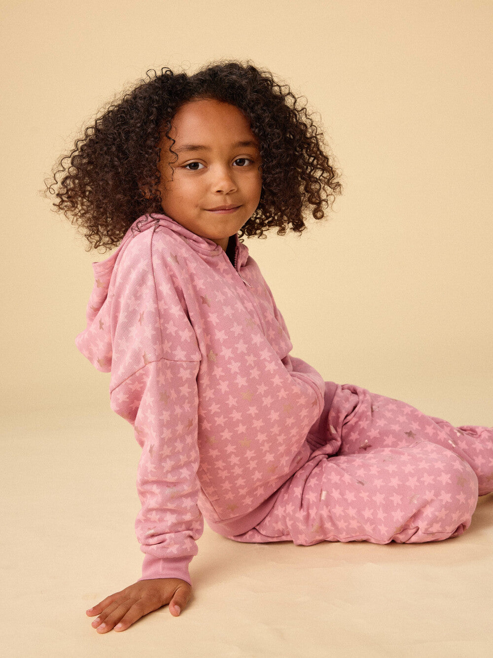 Tea Metallic Stars Easy Fit Hoodie