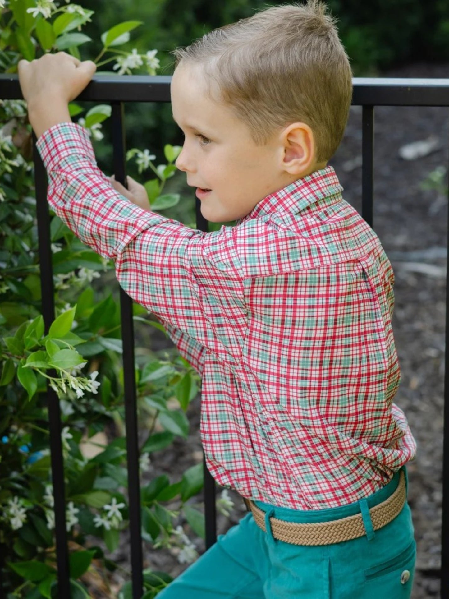 Baily Boys Jolly Plaid Roscoe Performance Shirt