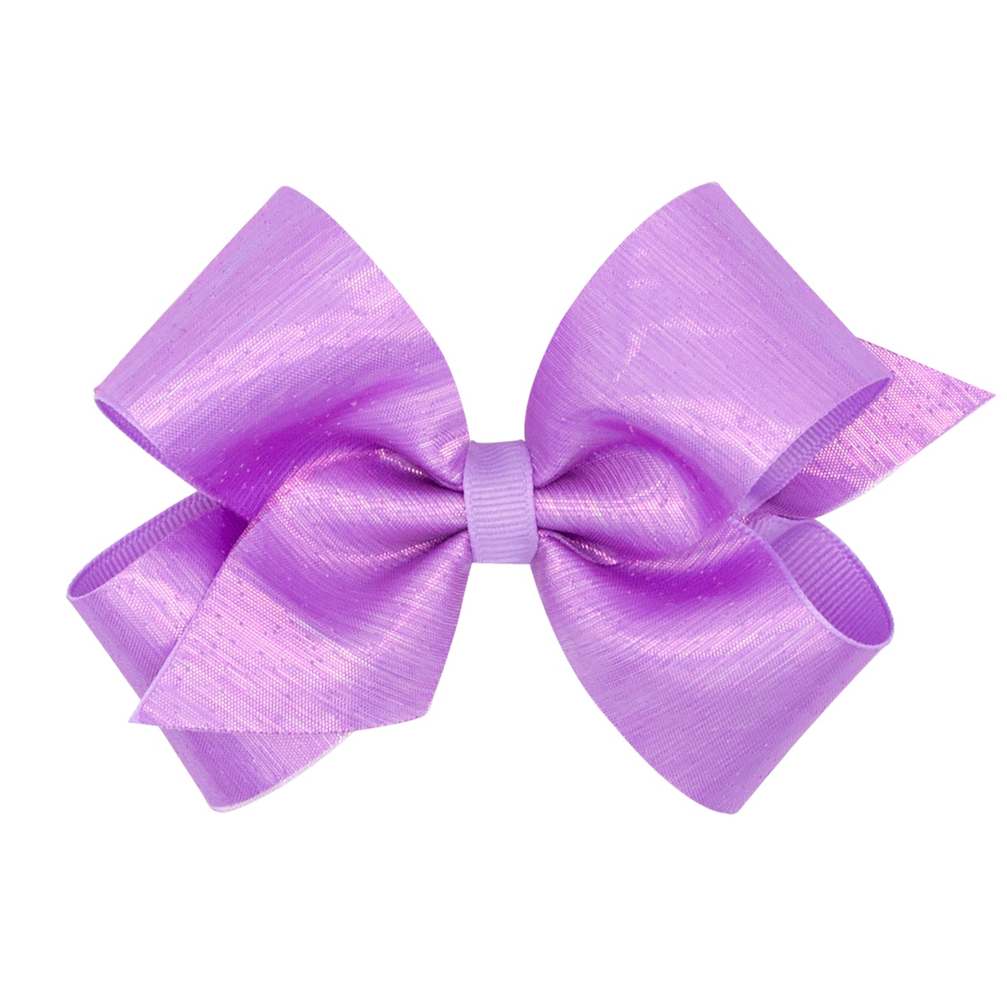 Wee Ones Medium Sheer Iridescent and Grosgrain Overlay Hair Bow