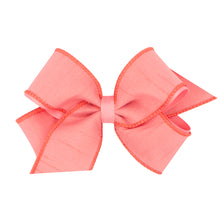 Load image into Gallery viewer, Wee Ones Medium Jewel-toned Dupioni Silk and Grosgrain Overlay Bows