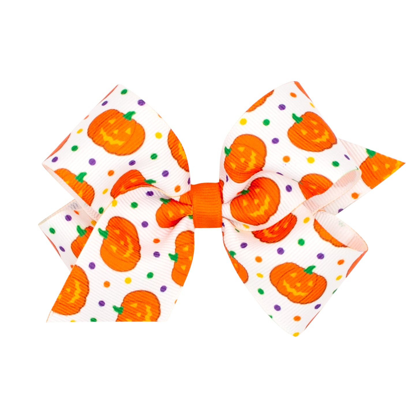 Bow with pumpkin pattern on a white background