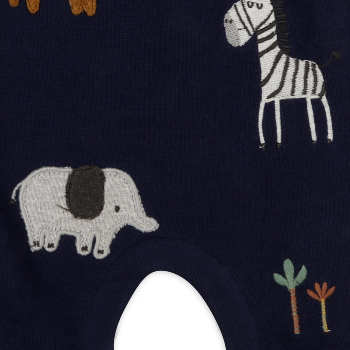 Viverano Organics Elephant Zebra Applique Baby Overall Set