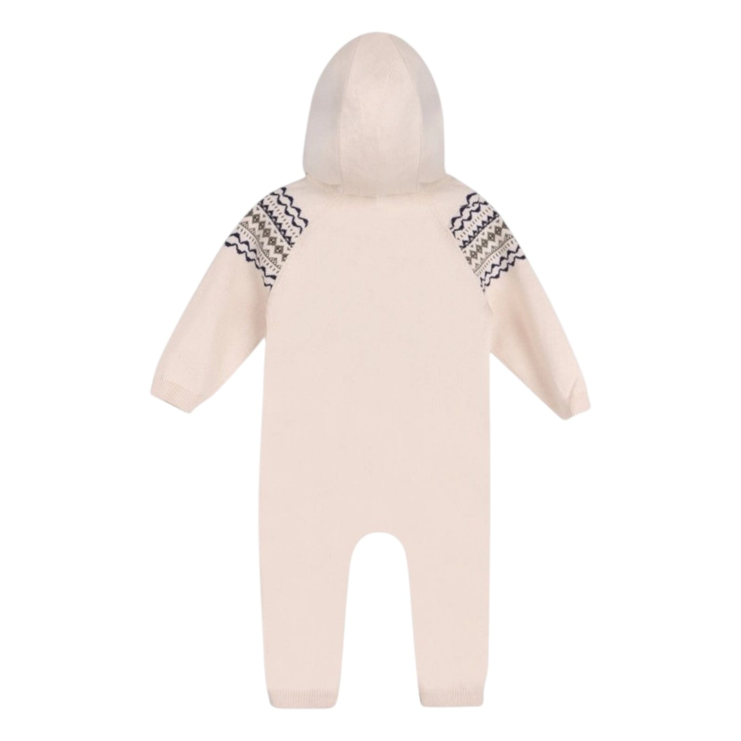 Viverano Organics Fair Isle Jacquard Knit Sweater Hooded Jumpsuit