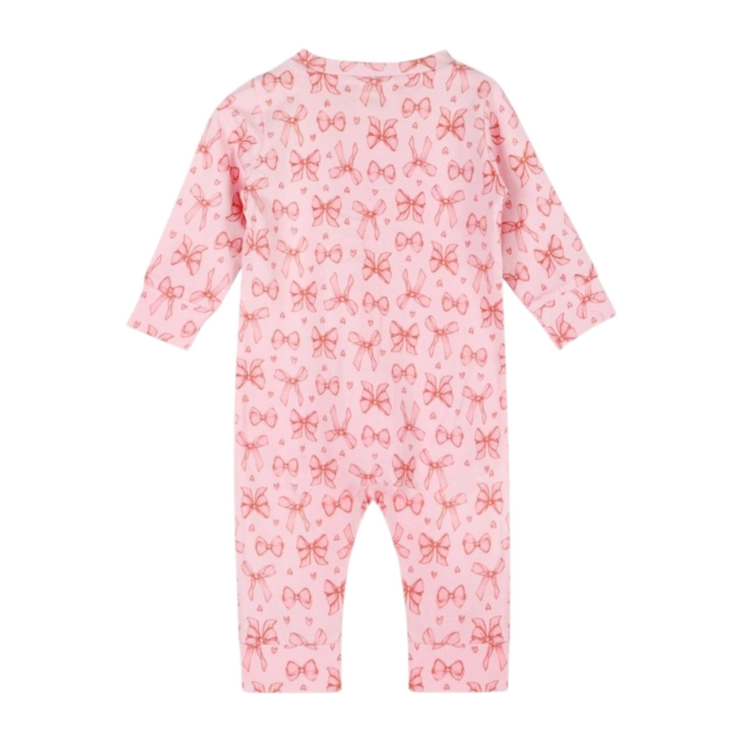 Viverano Organics Bows Baby Zippered Ruffle Jumpsuit
