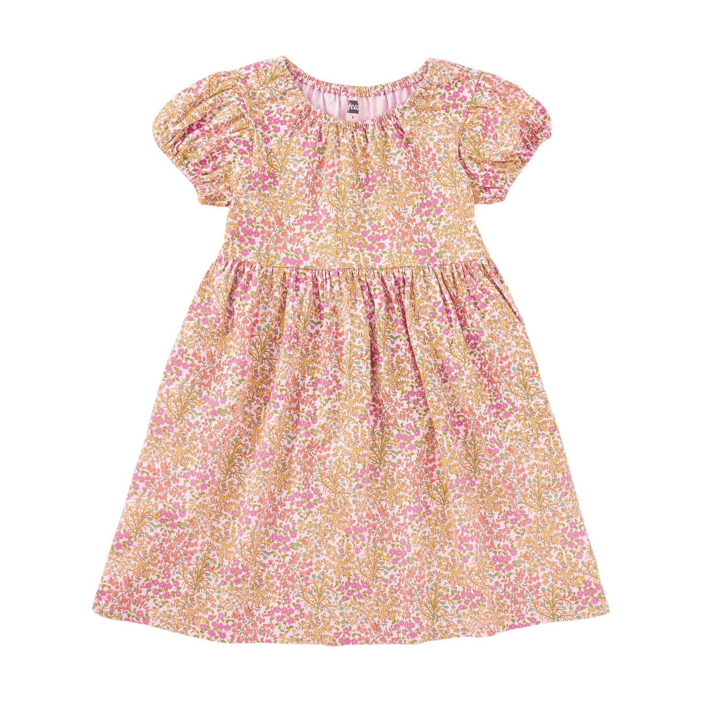 Tea Puff Sleeve Empire Dress