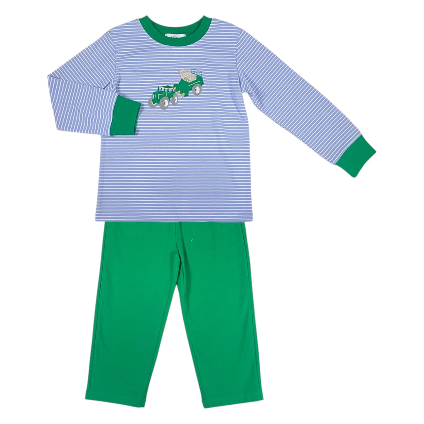 Ishtex Stripe Tractor With Peanuts Pant Set