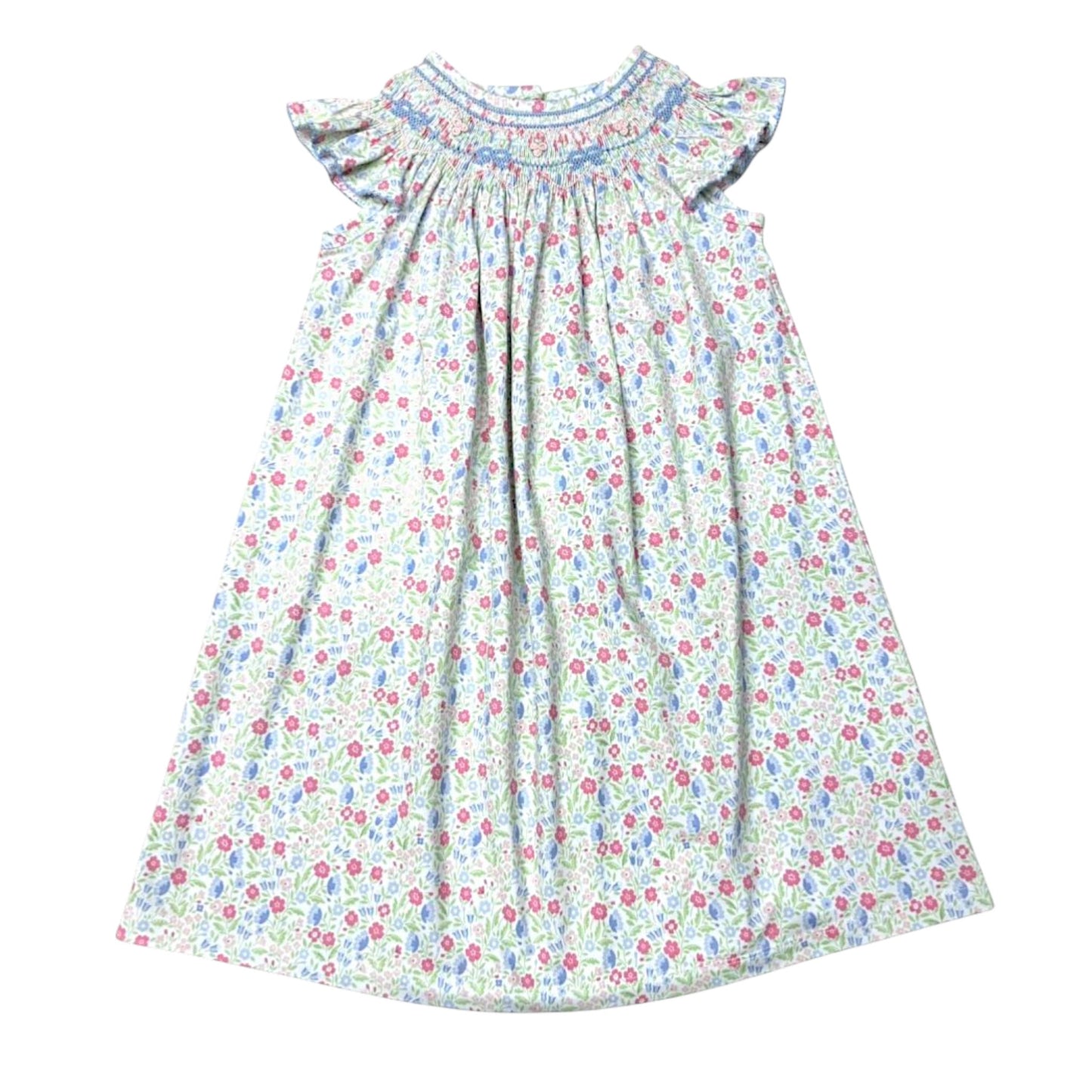 Three Sisters In Full Bloom Smocked Geo Dress