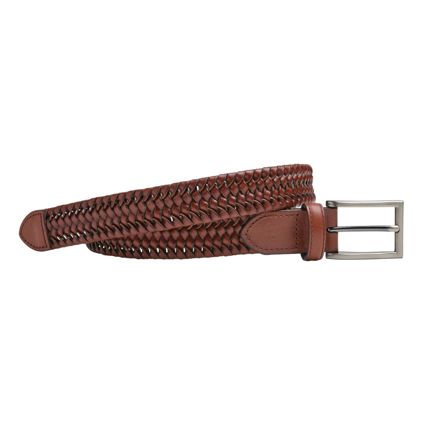 Johnston & Murphy Stretch Leather Braided Belt