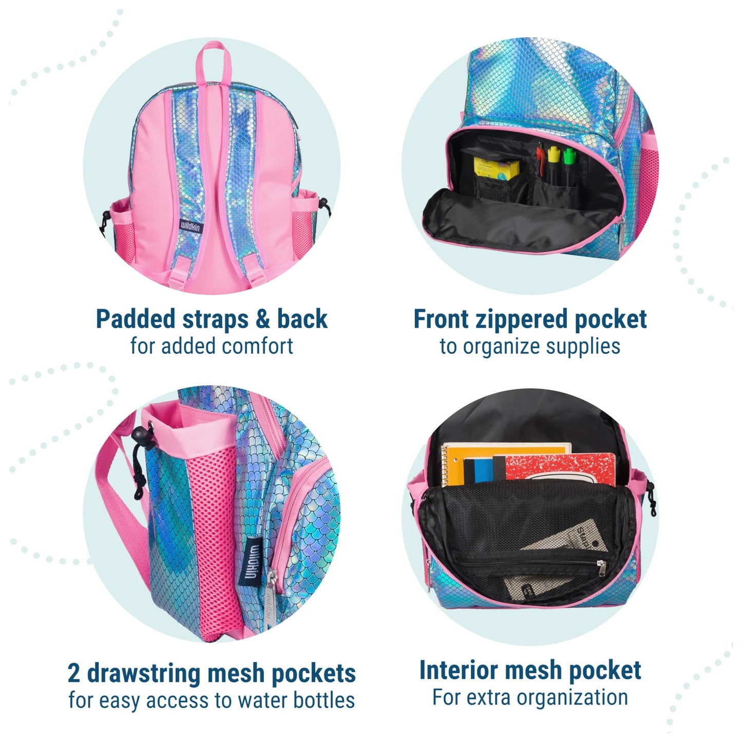 Wildkin Mermaid Scales 17 inch Backpack