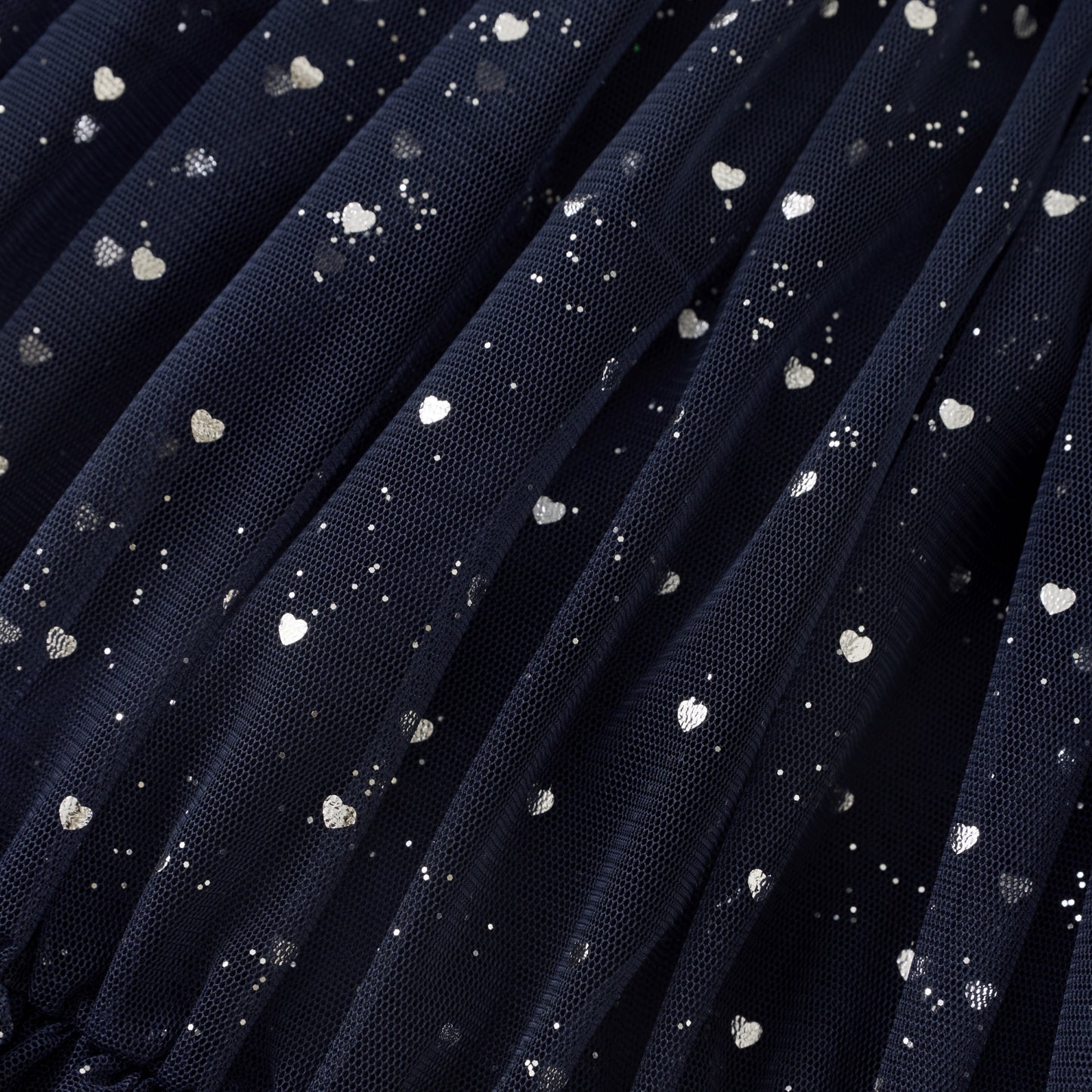 Creamie Heart Metallic Mesh Dress