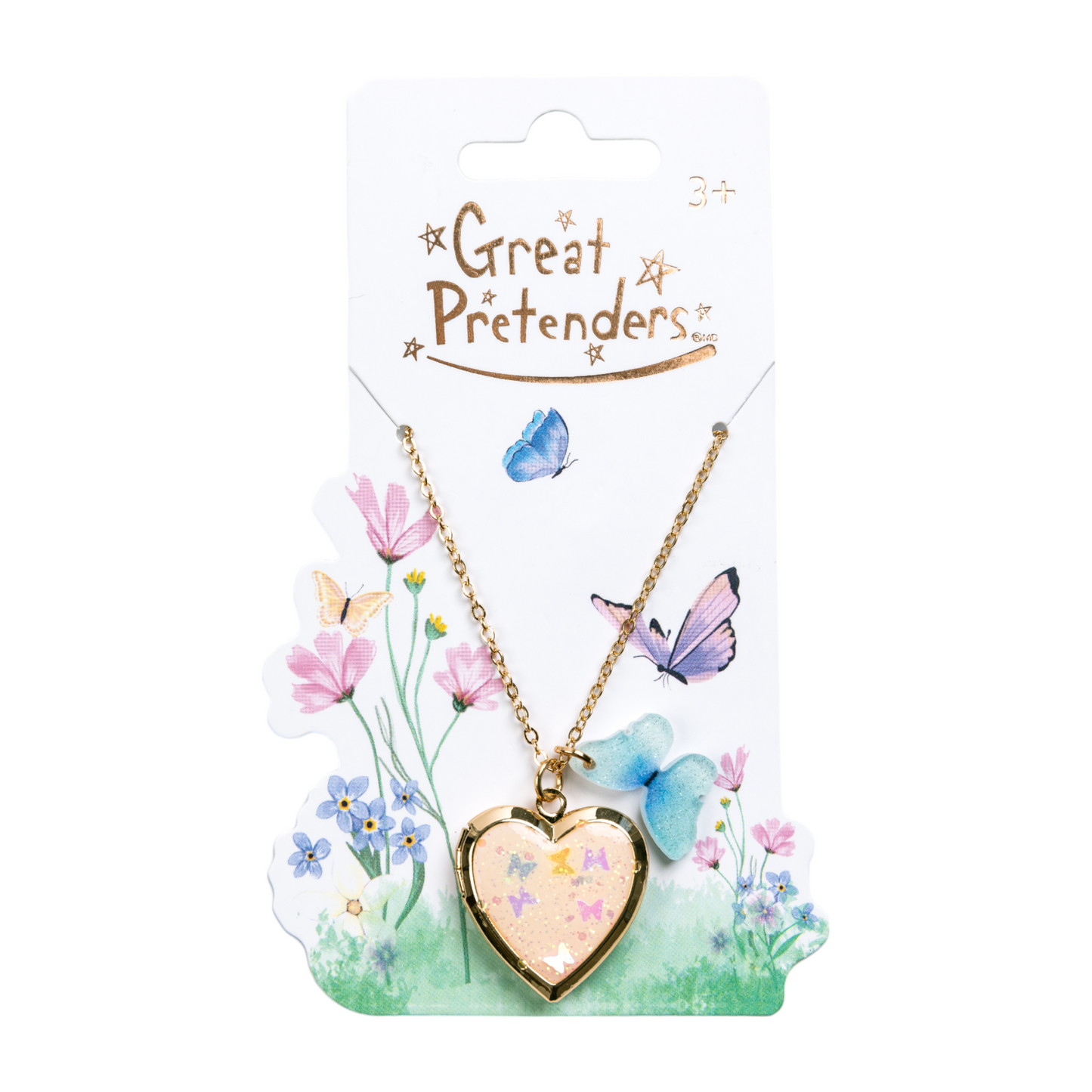 Great Pretenders Butterfly Heart Locket Necklace