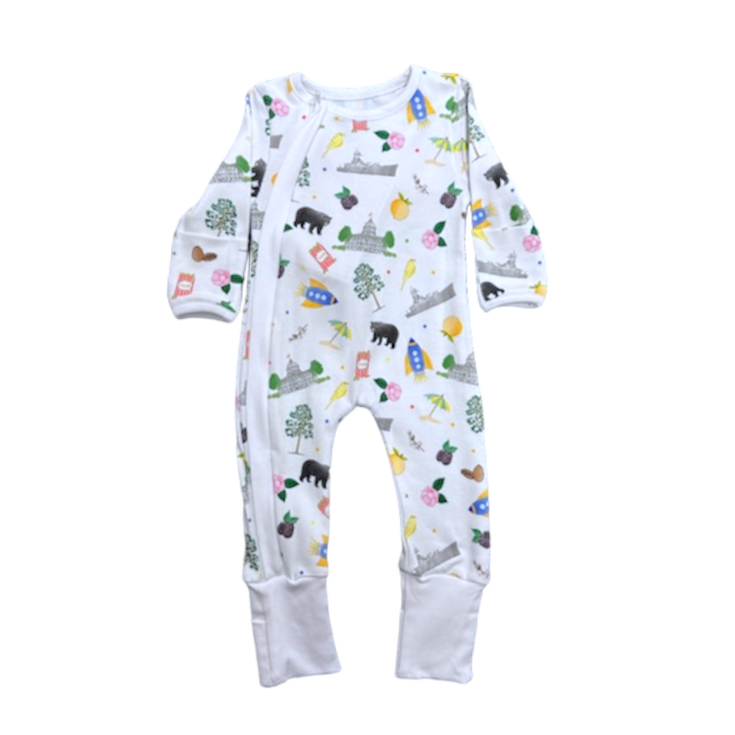 Nola Tawk Alabama Kids Organic Cotton 2 Way Zip Romper