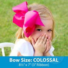 Load image into Gallery viewer, Wee Ones Colossal Classic Grosgrain Hair Bow on a Pinch Clip (Knot Bow)