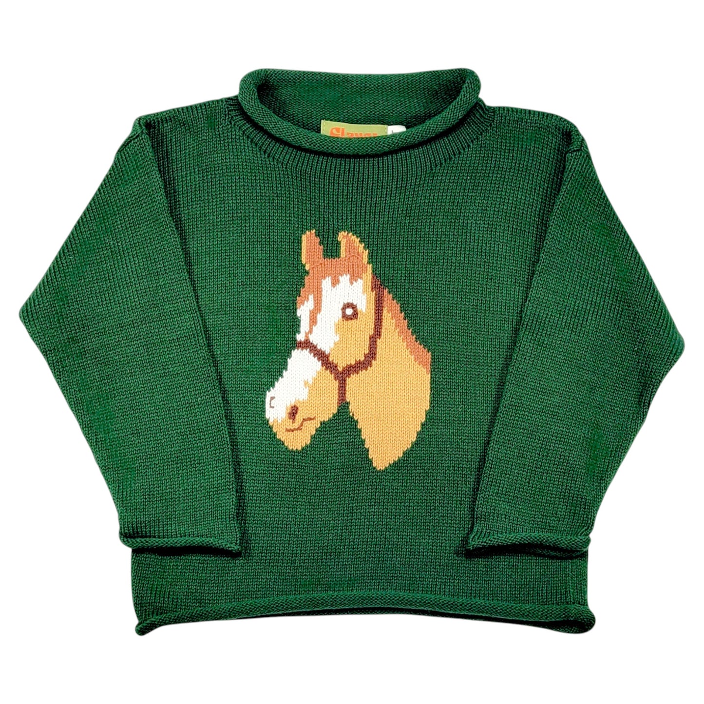 Luigi Horse Head With Bridle Roll Neck Sweater