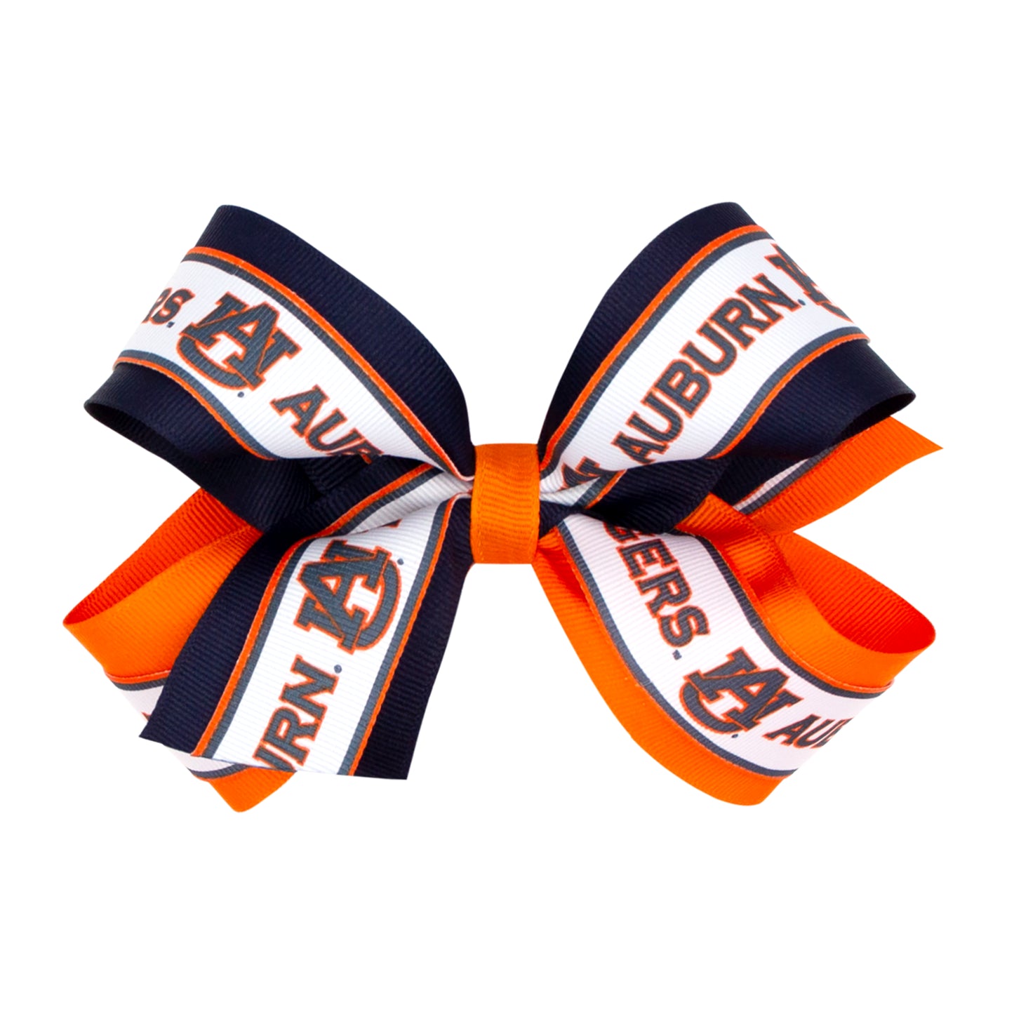 Wee Ones Medium Collegiate Logo Print Grosgrain Underlay Hair Bow