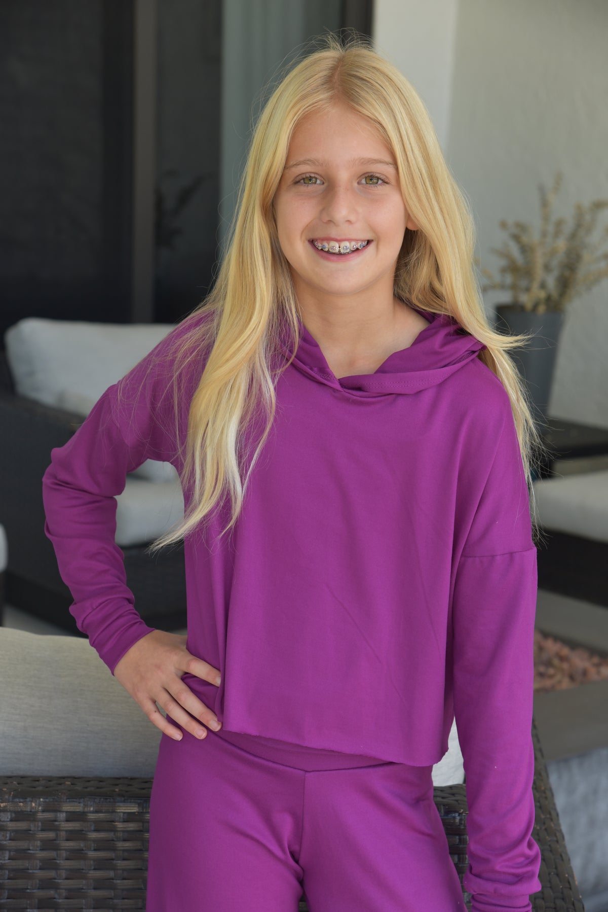 Area Code 407 Yala Hoodie Wide Leg Pant Set
