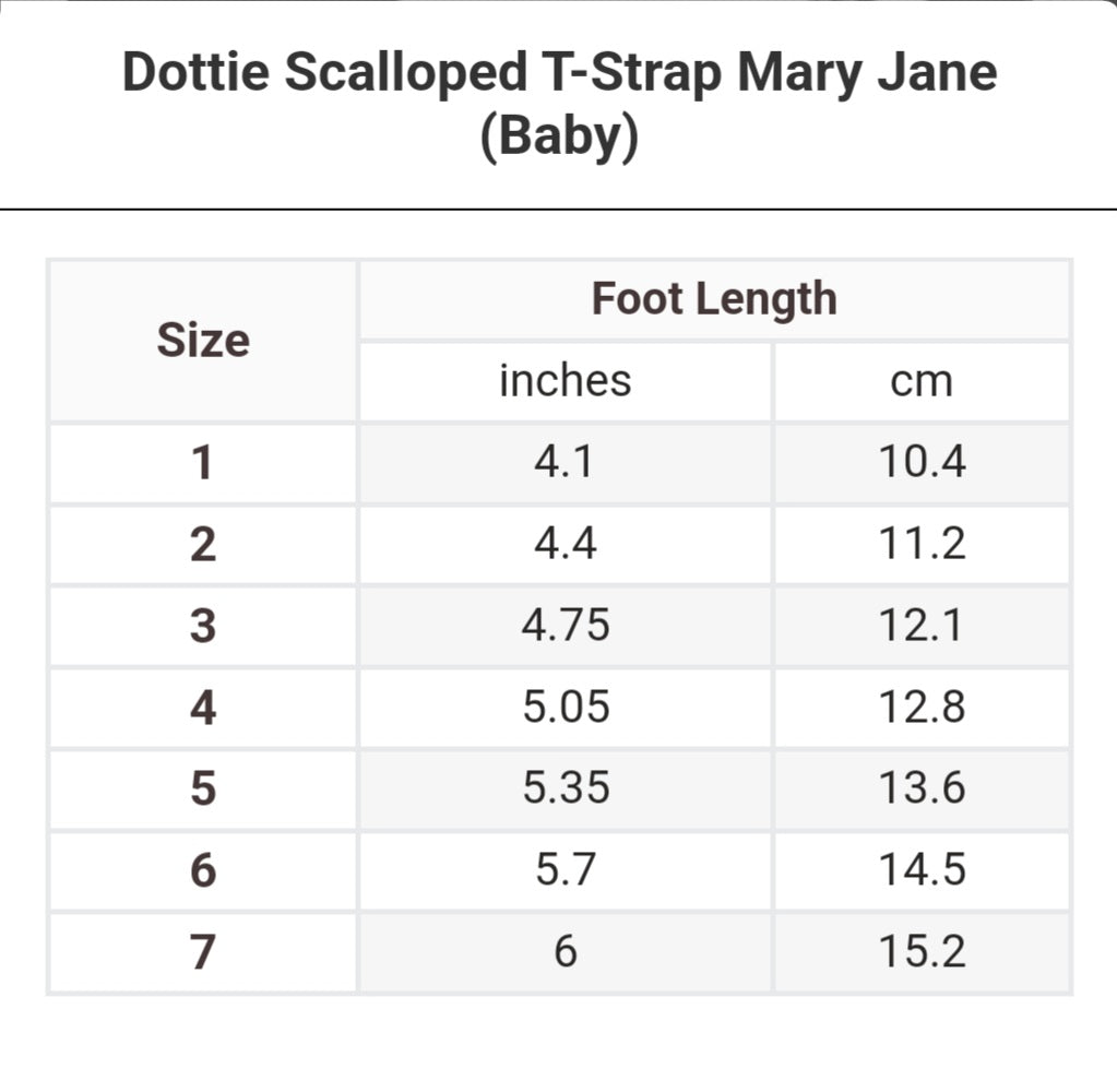 L'Amour Dottie Scalloped T-Strap Mary Jane