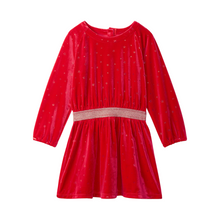 Load image into Gallery viewer, Hatley Holiday Stars Crushed Velvet Dress