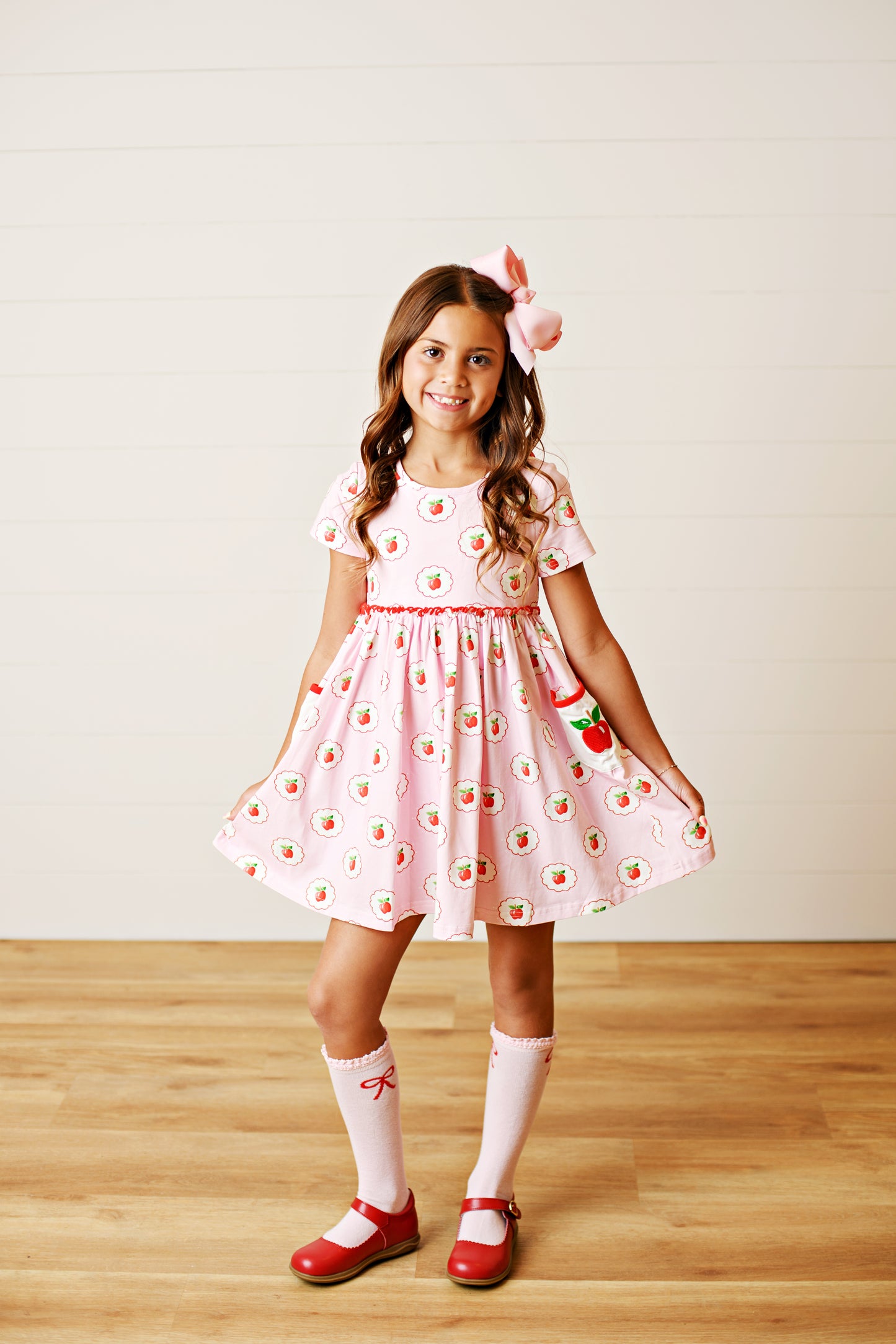 Swoon Baby Back to School Apple Pocket Dress