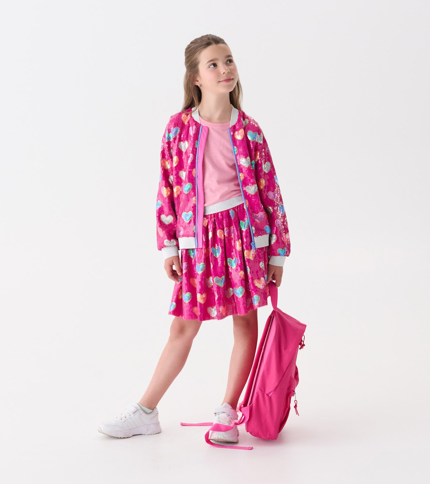 Hatley Busted Hearts Sequin Bomber Jacket