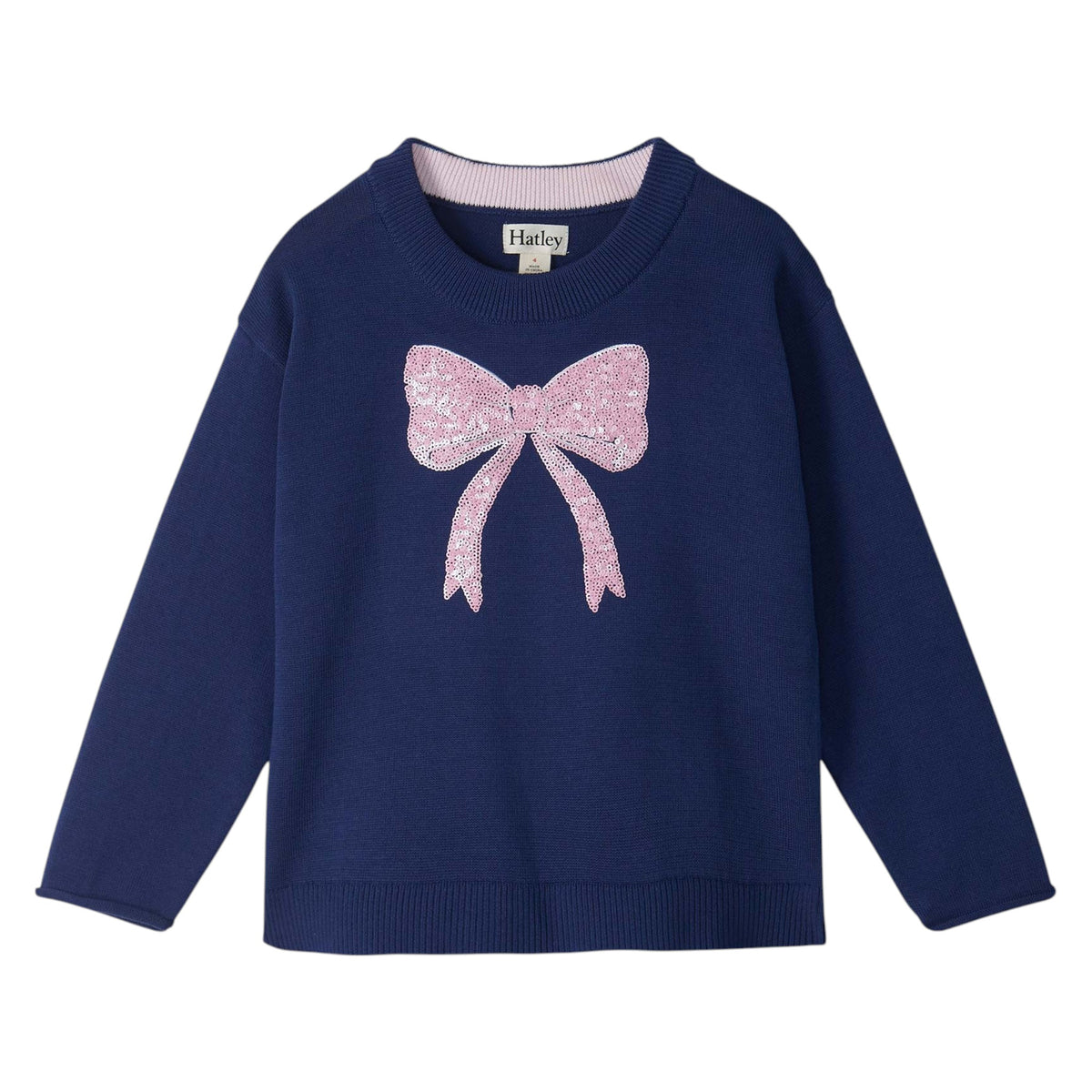 Hatley Sequin Bow Crew Neck Sweater