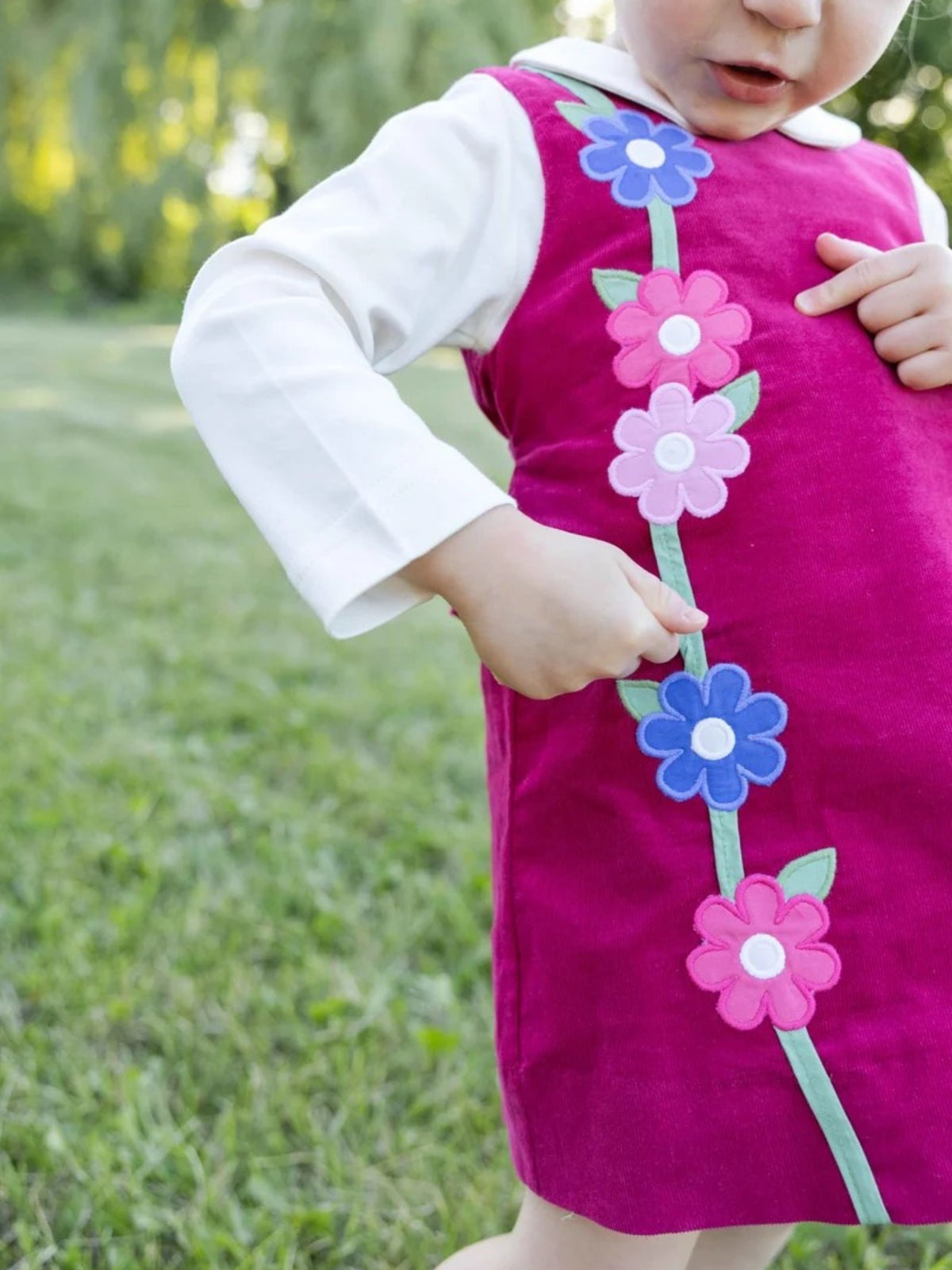 Florence Eiseman Corduroy Jumper With Flowers