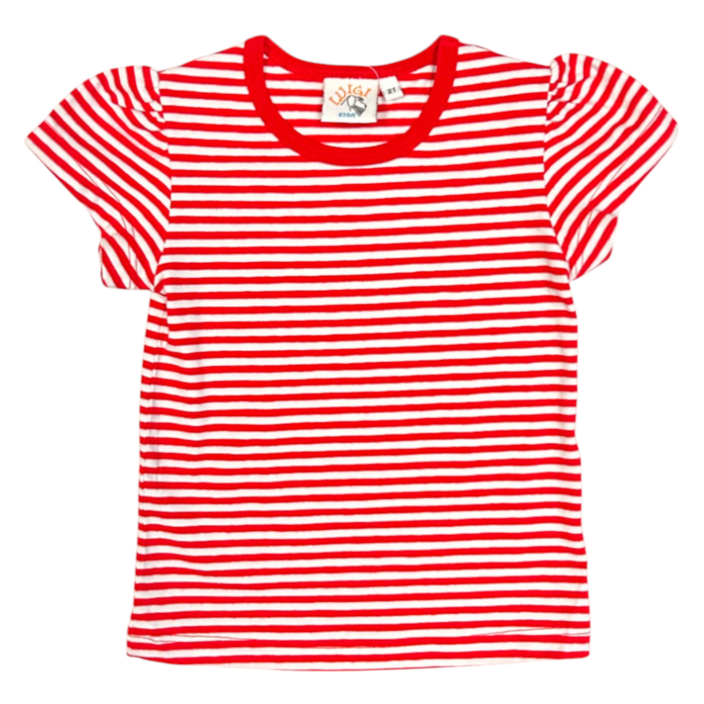 Luigi Stripe Cap Sleeve T-Shirt