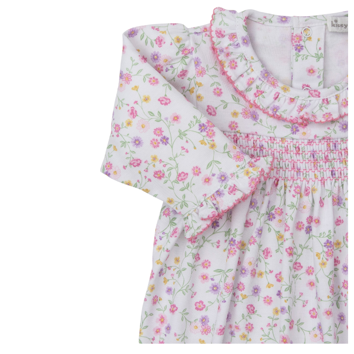 Kissy Kissy Autumn Blossoms Smocked Romper