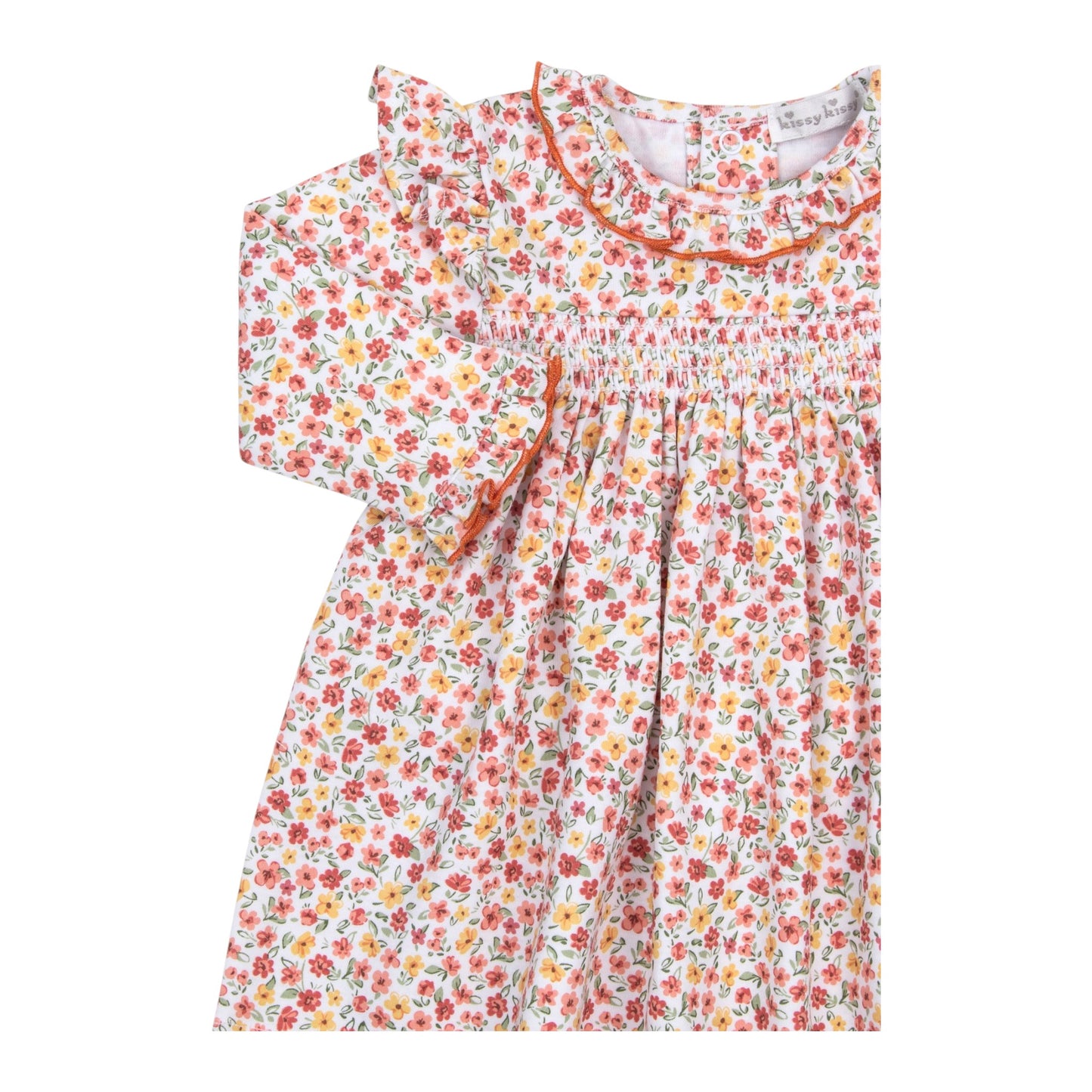 Kissy Kissy Smocked Fall Floral Garden Dress Set- Infant