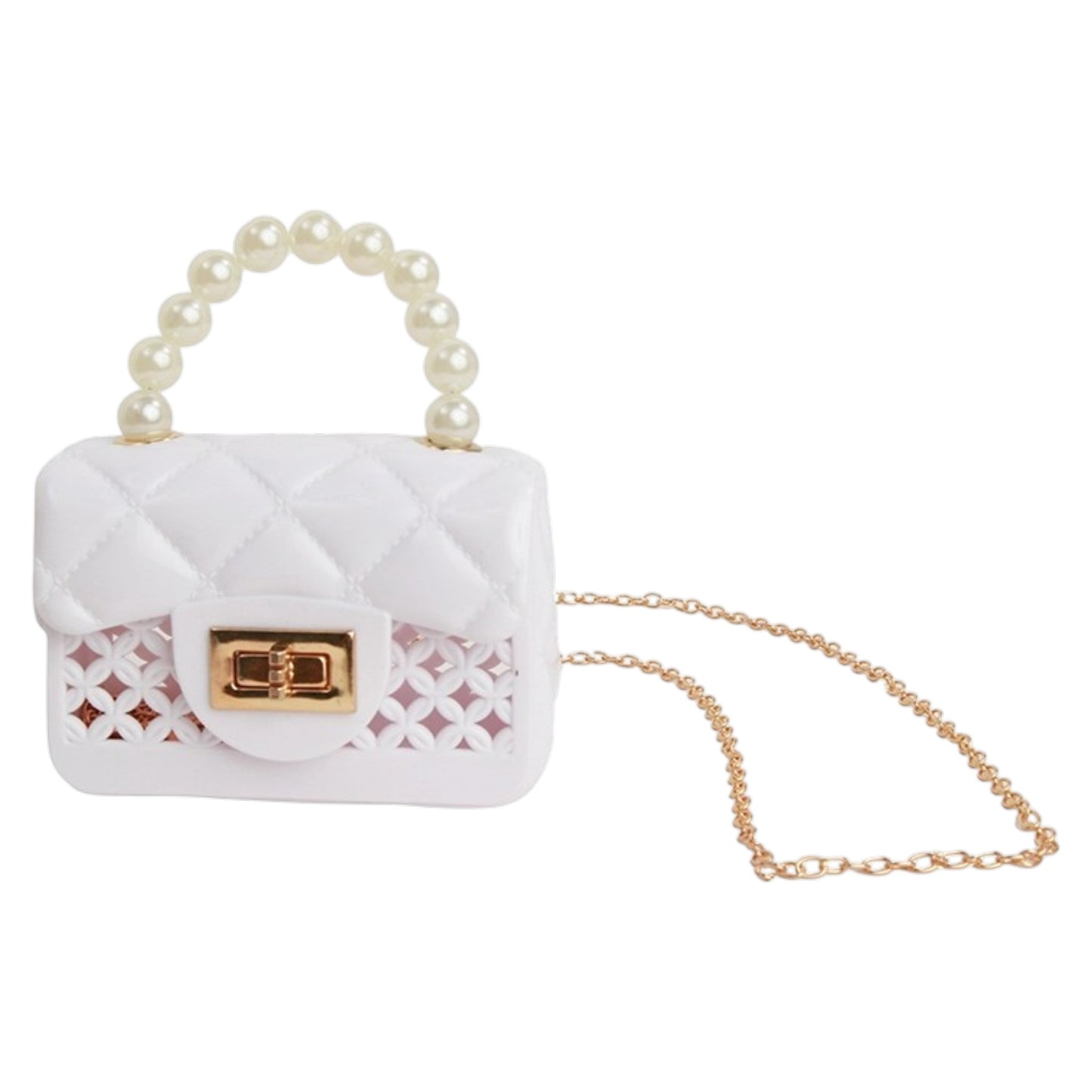 Sparkle Sisters Pearl Jelly Cage Purse