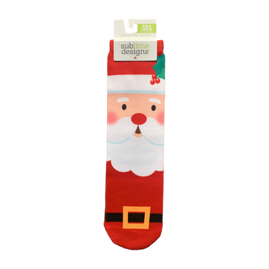 Sublime Designs Santa Printed Sock- Little Kid's