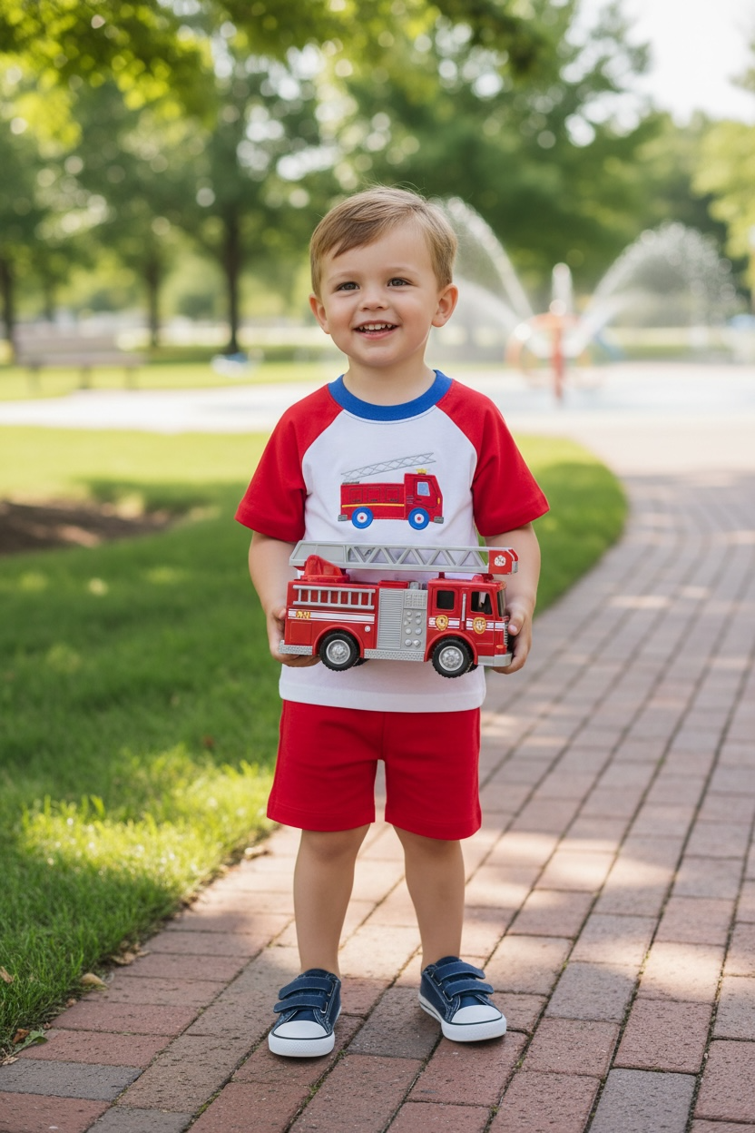 Luigi Firetruck Raglan T-Shirt