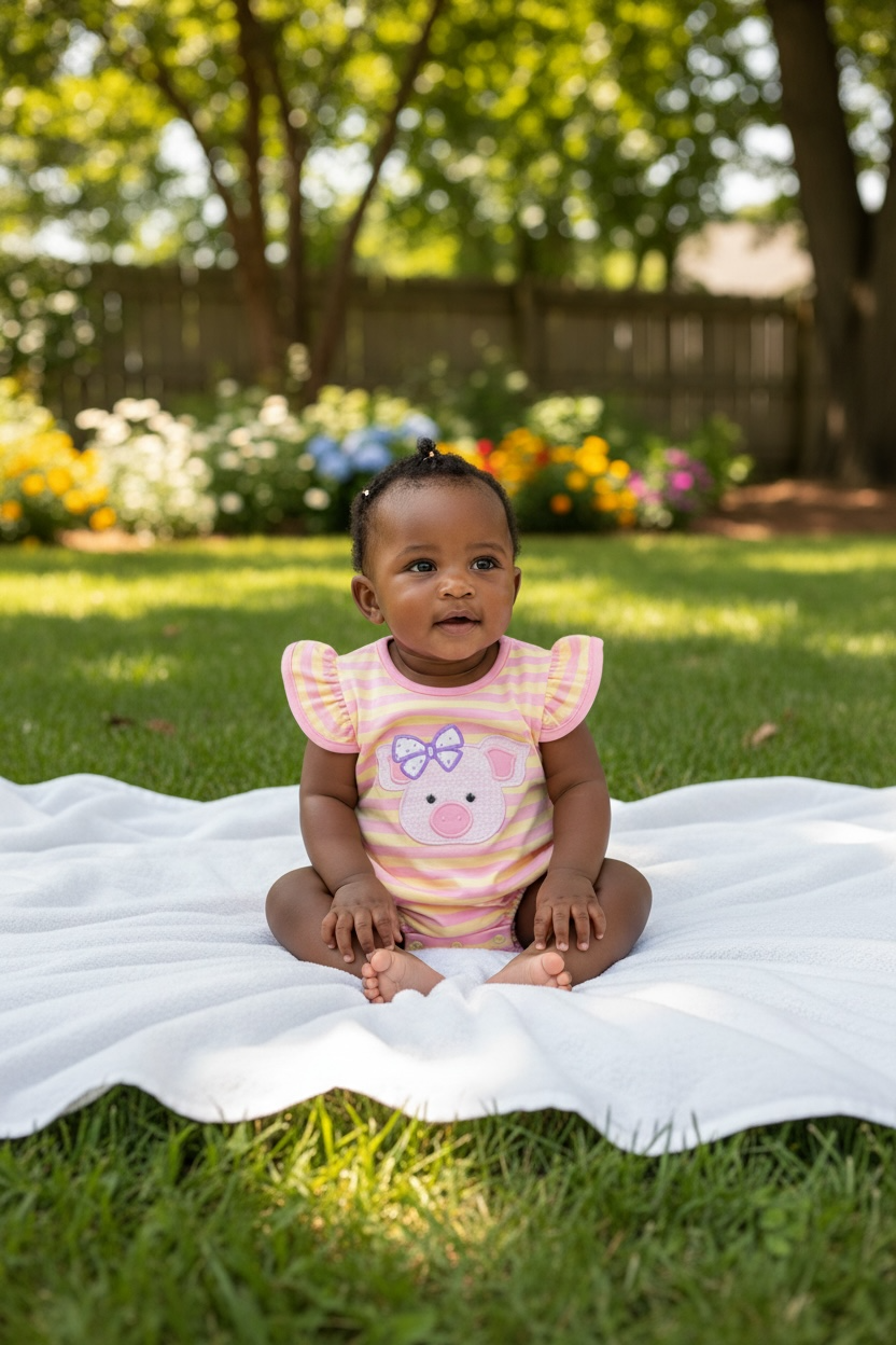 Three Sisters Pig Applique Bubble