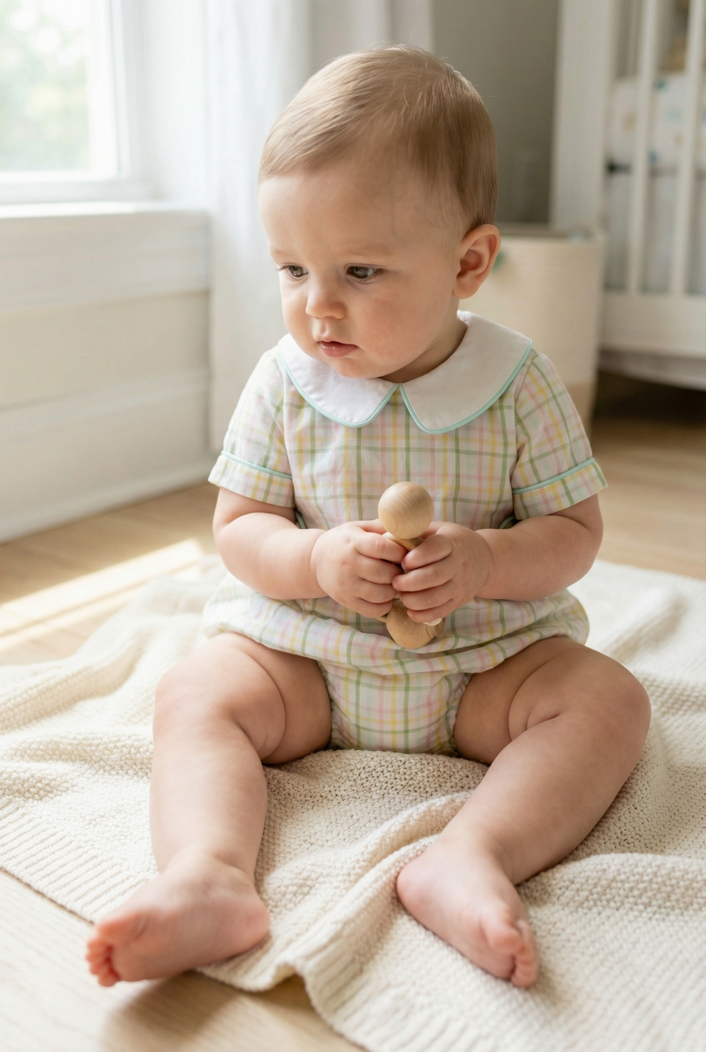 Whimsy Bay Pastel Prep Plaid Collared Bubble