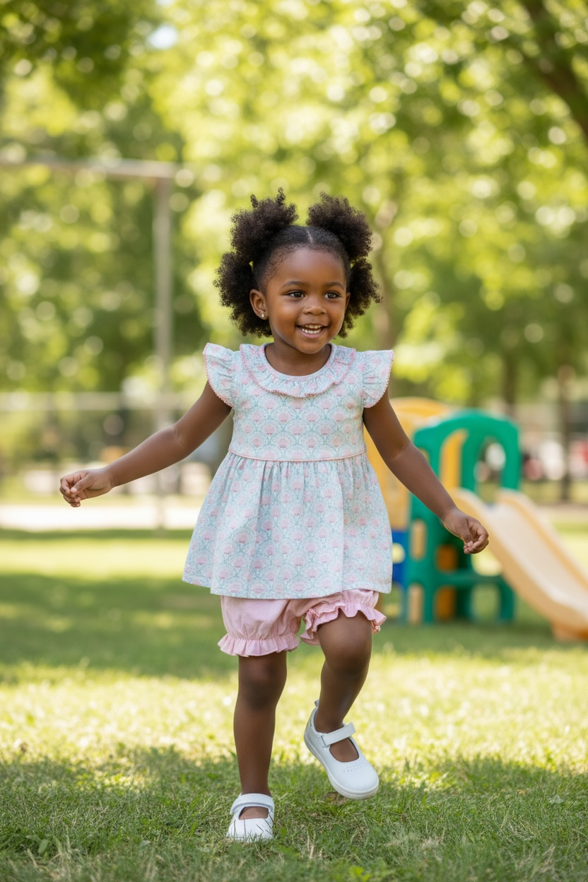 Sage & Lilly Seashells Ruffle Neck Bloomer Set