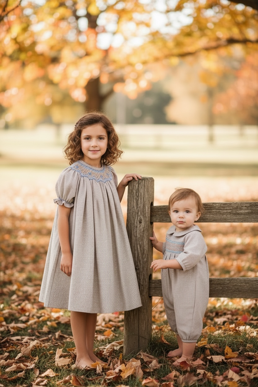 Bailey Boys Microcheck with Geometrics Dressy Bubble Long