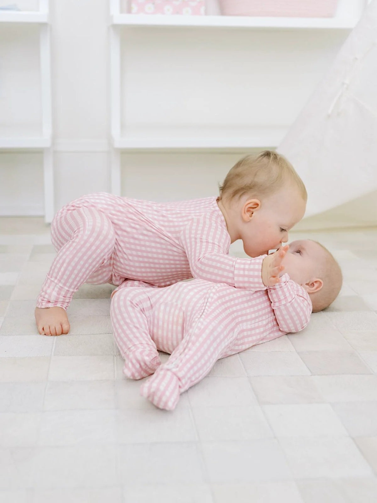 The Uptown Baby Gingham Sleep Zip Romper