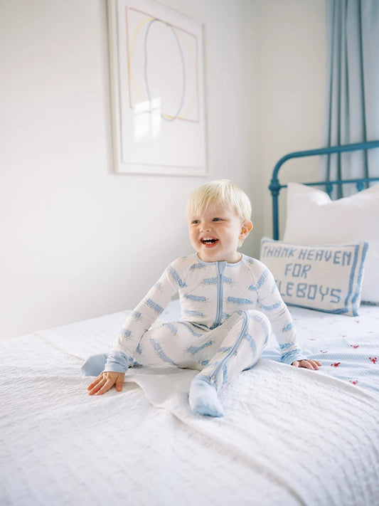 The Uptown Baby Train Sleep Zip Romper