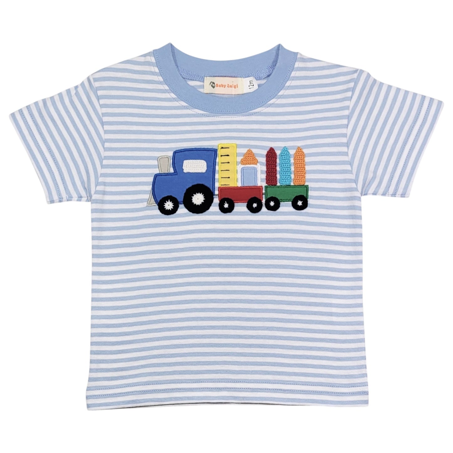 Luigi Stripe Train With School Supplies T-Shirt