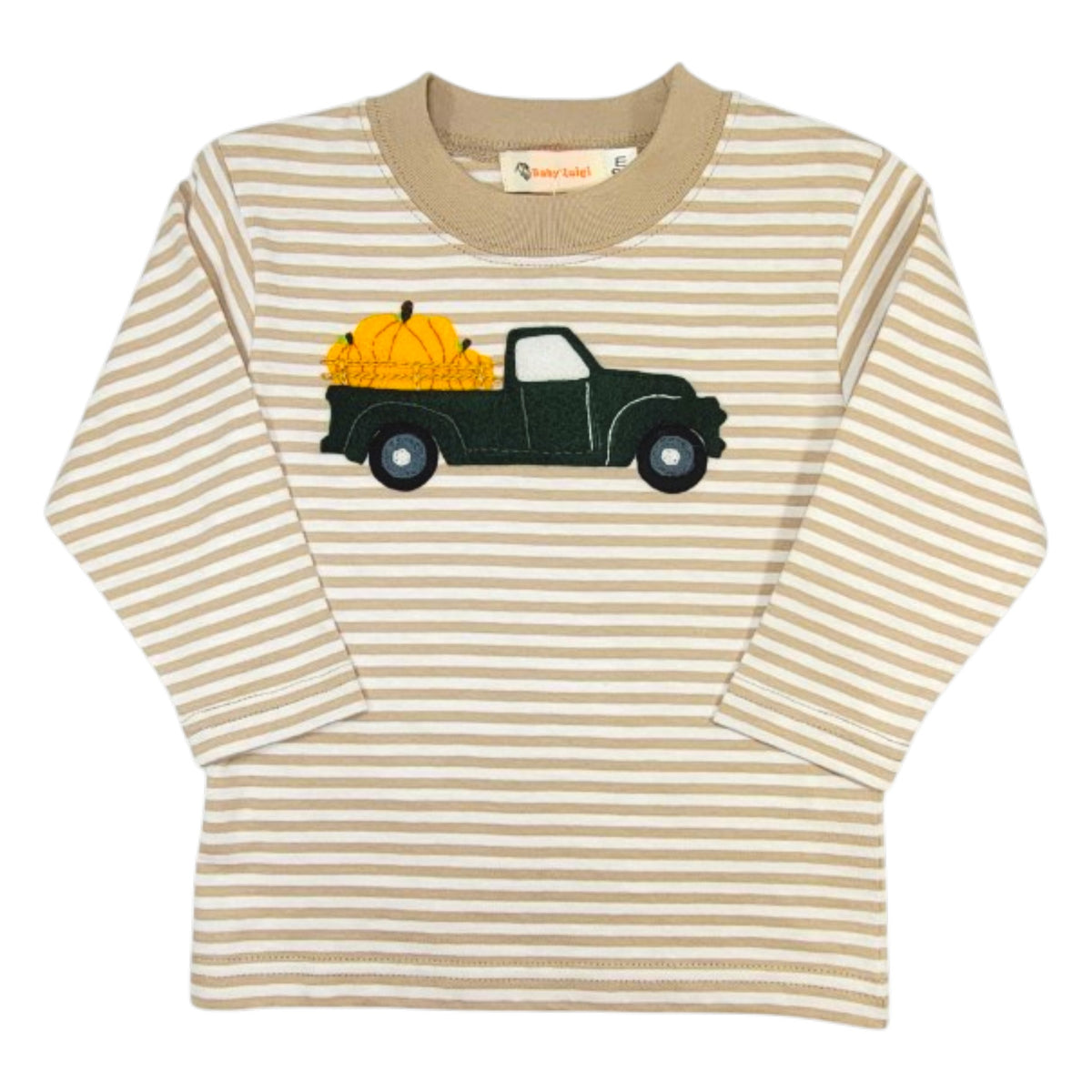 Luigi Stripe Pickup Truck Hauling Pumpkins T-Shirt
