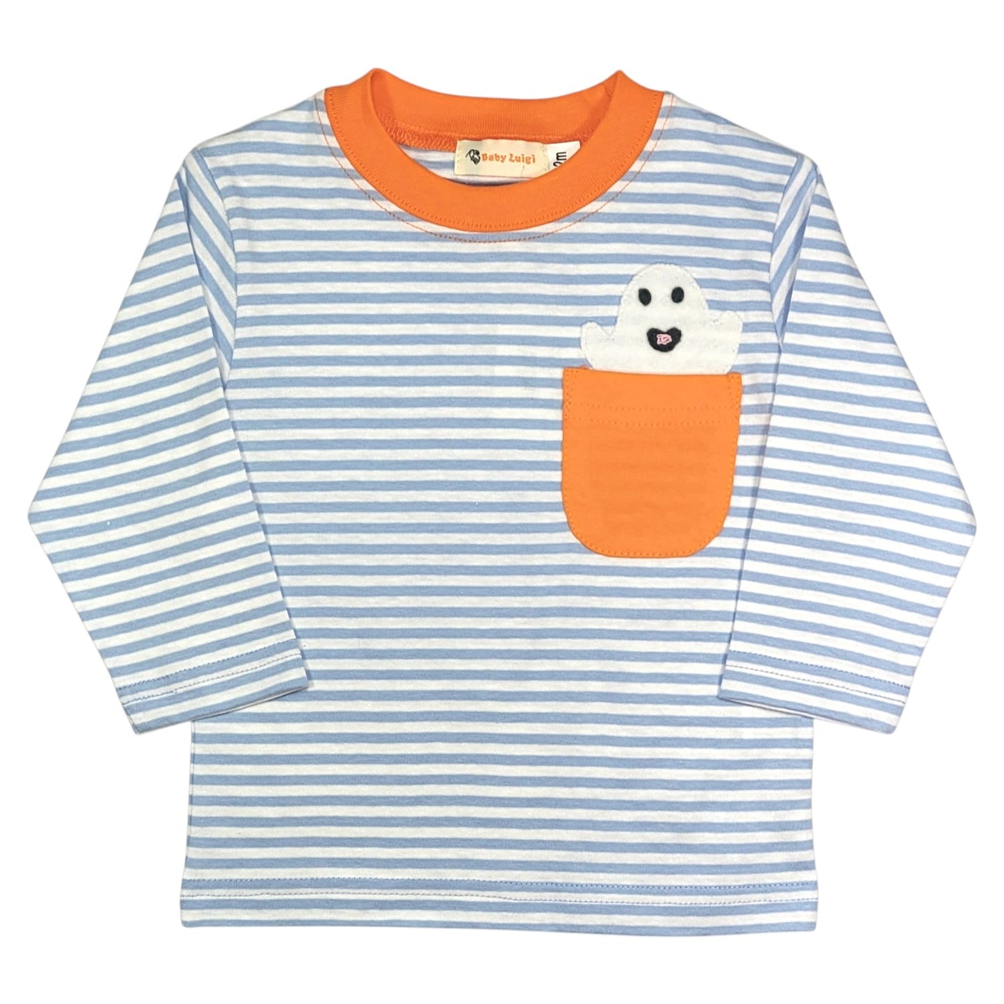 Luigi Striped Ghost Pocket T-Shirt