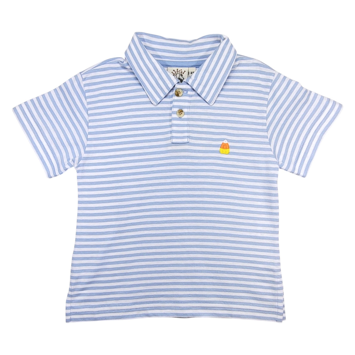 Luigi Stripe Candy Corn Polo
