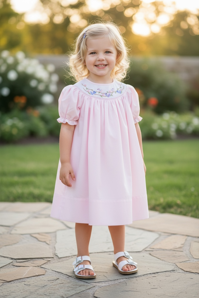 Sweet Dreams Smocked Bird And Blossoms Dress