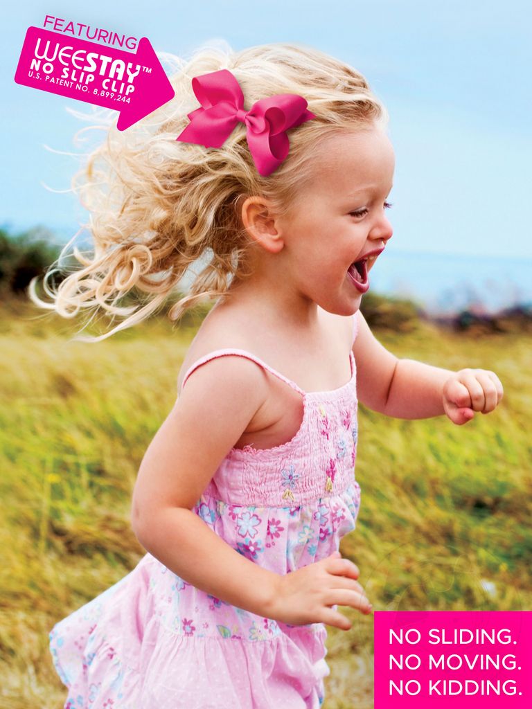 Wee Ones Medium Shimmer Fabric with Grosgrain Underlay Hair Bow