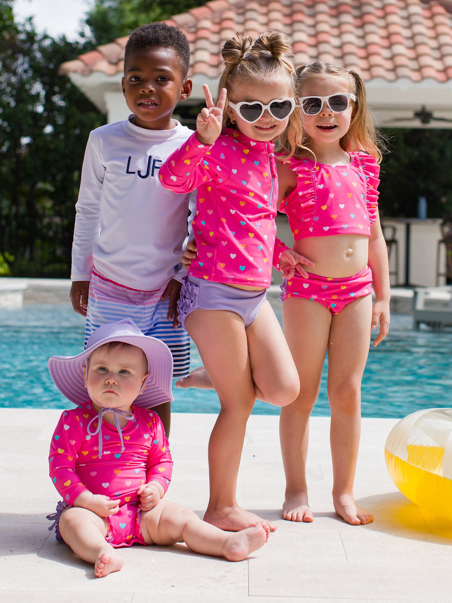 Ruffle Butts Long Sleeve One Piece Rash Guard Swimsuit