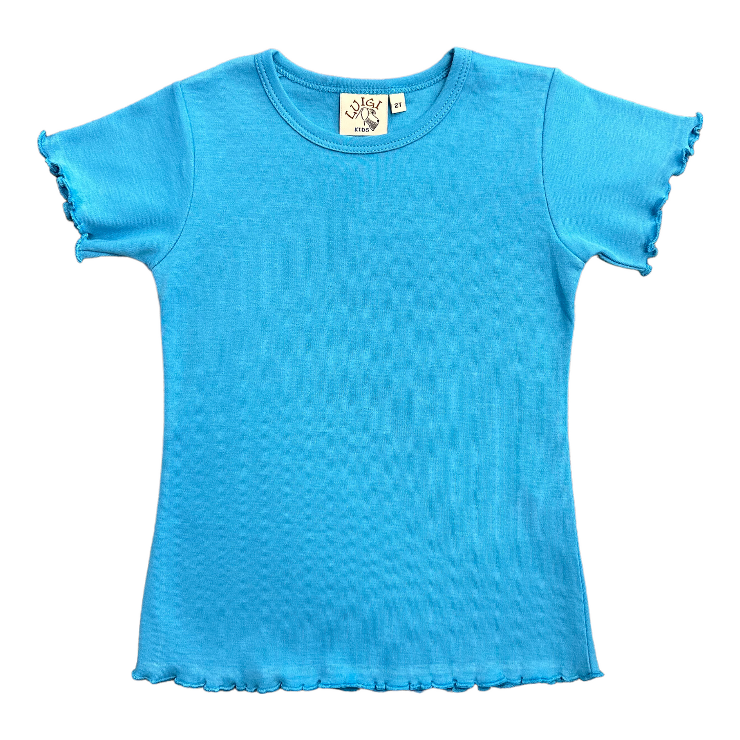 Luigi Solid Cotton Lettuce Edge T-Shirt