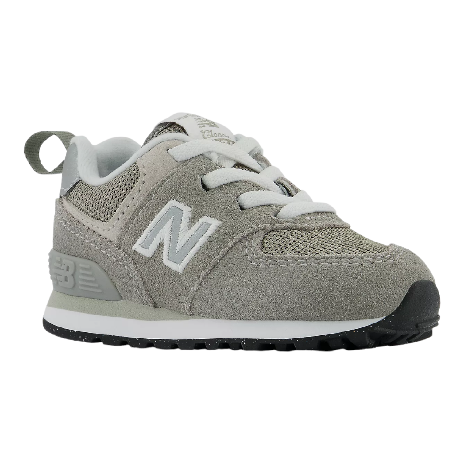 New Balance 574 Core Bungee Sneaker Toddler Grey White 075 W