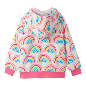 Hatley Pretty Rainbows Fuzzy Fleece Hooded Jacket