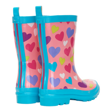 Load image into Gallery viewer, Hatley Colorful Hearts Shiny Rain Boots