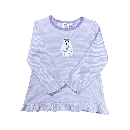 Luigi Ghost With Lei Hand Applique Swing Top